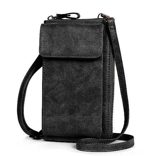 TANTOMI Damen Handytasche mit abnehmbarem Gurt, RFID-Blocker, Umhängetasche mit mehreren Fächern