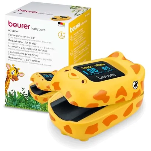Beurer PO 13 Kids, Finger-Pulsoximeter für Kinder, schnelle Messung von Puls und Sauerstoffsättigung
