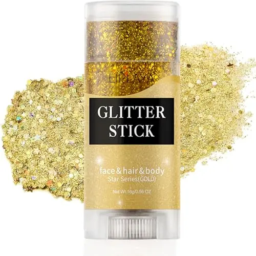 Holografischer Grober Gold-Glitzer-Stick für Gesicht, Körper, Haar, Auge und Lippe