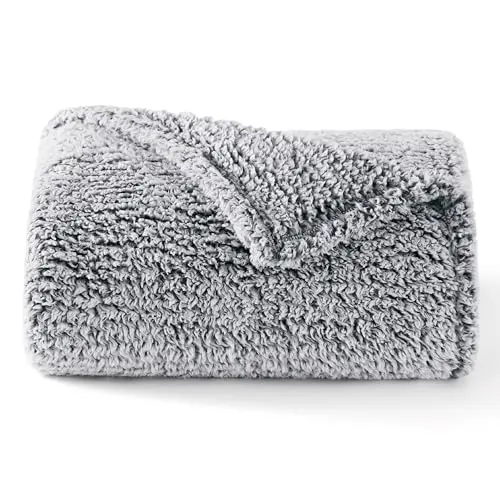 BEDSURE Kuscheldecke Grau - Flauschige Winterdecke für Couch, 150x200 cm