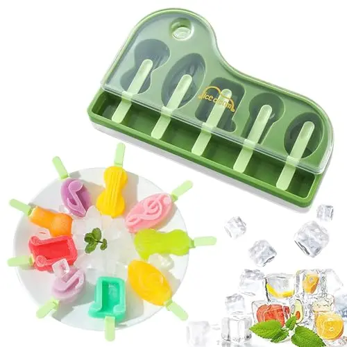 5 Silikon Eisförmchen für Kinder - BPA-frei, wiederverwendbare Popsicle Formen