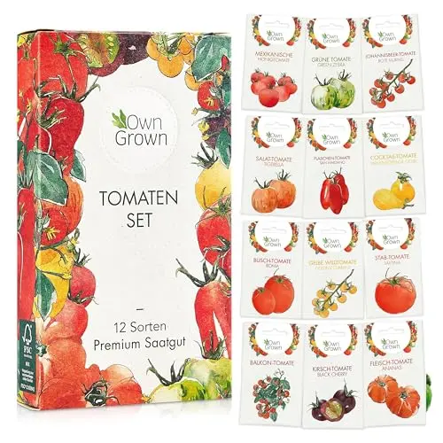 Tomaten Samen Set: 12 Sorten für Garten und Balkon – Alte Tomatensorten Geschenkset