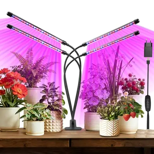 Zixunix LED Pflanzenlampe Vollspektrum mit Timer & dimmbar – Ideal für Indoor-Garten, Blumen und Gemüse