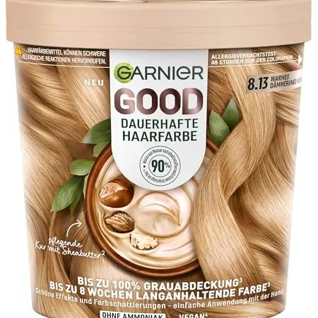 Garnier GOOD Haarfarbe 8.13 Dämmerungs-Beige – Ammoniakfreie Coloration, 100% Grauabdeckung