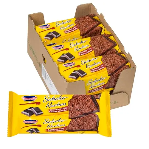 KuchenMeister Schokoladen Kuchen 6x400g – Saftiger Rührkuchen mit Schokoladenstücken