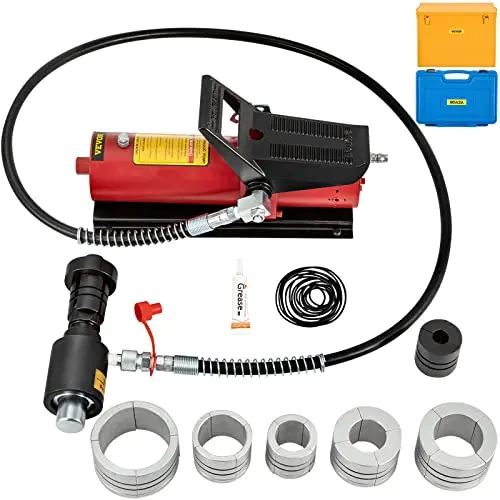 VEVOR Hydraulischer Auspuffrohr-Expander für Rohre 1-5/8" bis 4-1/4" mit 4 Matrizen und 2 Aufbewahrungskoffern für Autoreparatur