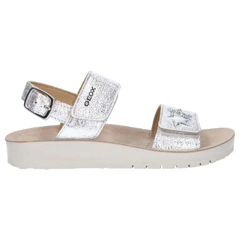 Geox Mädchen Sandalen Costarei Gi, Silber, Größe 36