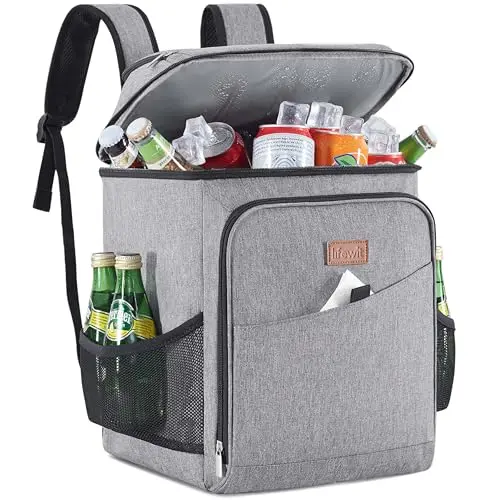 Lifewit Kühltasche 32L, isoliert, für 34 Dosen, Große, Grau
