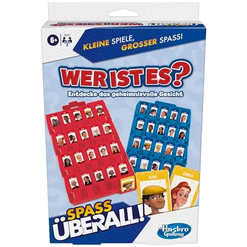 Wer ist es? - Ratespiel für 2 Spieler, klassisches Reisespiel für Erwachsene und Kinder ab 6 Jahren