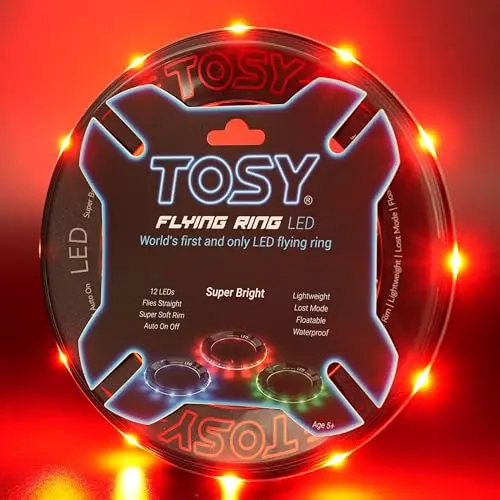 TOSY Flying Ring mit 12 LEDs – wasserdicht, sicher, leuchtend, für Pool, Strand & Camping