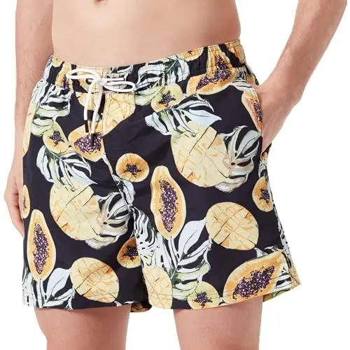 JACK & JONES Herren Badeshorts, Schwarz, Größe M