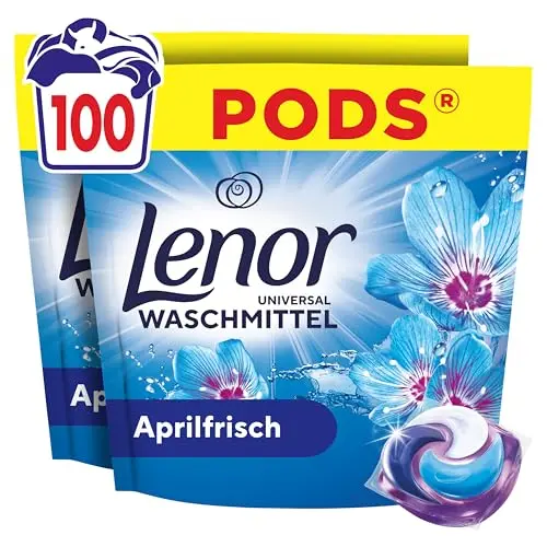 Lenor Pods Waschmittel, Aprilfrisch, 100 Waschgänge, Frische & Geruchsabwehr
