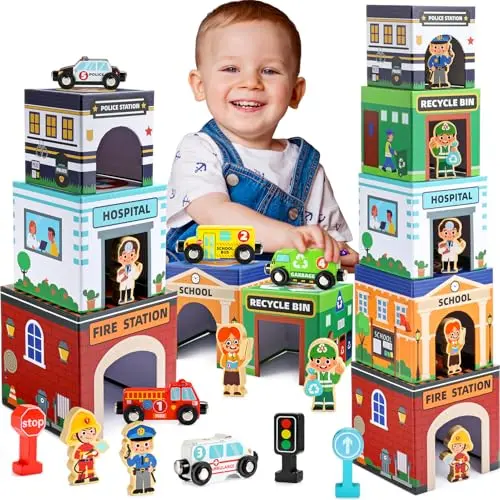 Naxudcoo Montessori Sortier- und Stapelspielzeug für Kleinkinder, Lernspielzeug für 3-5 Jahre, Geschenk für Jungen und Mädchen