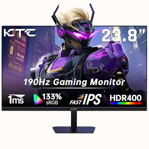 KTC Gaming Monitor 24 Zoll, FHD 1080P, 180Hz, Fast IPS, 1ms Reaktionszeit, FreeSync/G-Sync, HDR400
