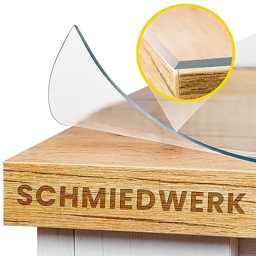 SCHMIEDWERK Tischschutz transparent 120x50cm - glasklare Folie Made in Germany