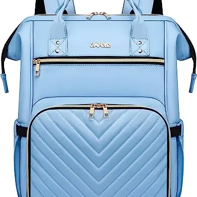 Stilvoller Laptop Rucksack für Frauen und Männer, 17 Zoll, Hellblau, Ideal für Arbeit und College