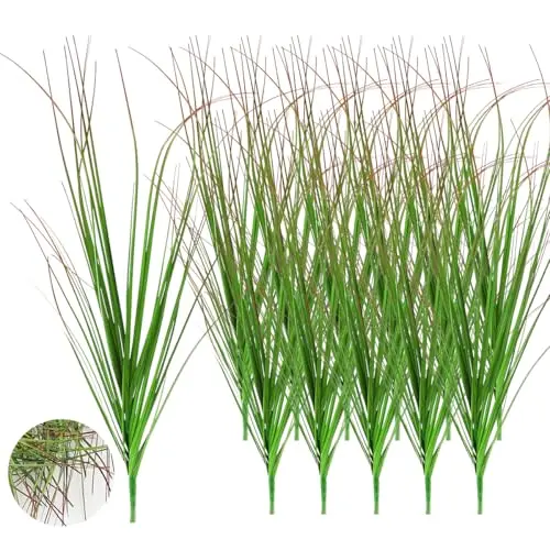 12 Bündel Künstliche Gräser 52cm für Draußen - UV-beständige Deko-Pflanzen für Garten und Blumenkasten