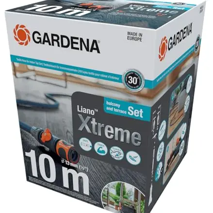 Gardena Liano Xtreme Textilschlauch 1/2", 10 Meter mit Indoor-Adapter