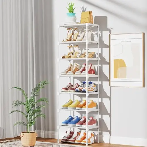 Kitsure Platzsparendes Schuhregal für Schrank in Weiß, X-Large
