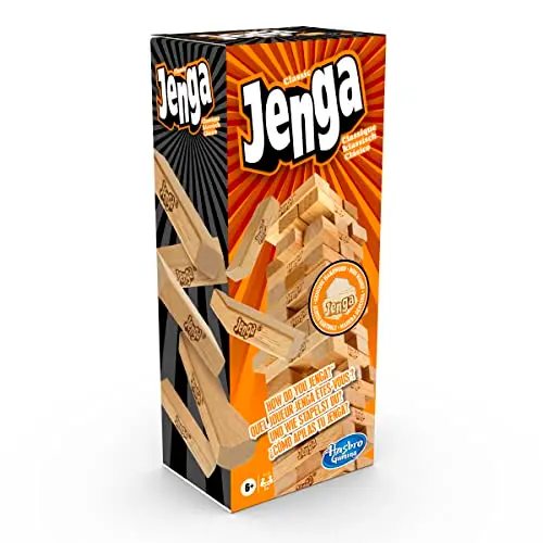 Hasbro Gaming Jenga Classic – Beliebtes Geschicklichkeitsspiel für 2 Spieler, ideal für Kinder ab 6 Jahren