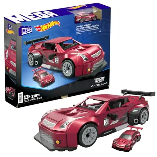 Hot Wheels Cadillac ATS-V R Bauset – 319 Teile, Sammelmodell, rot, für Präsentation und Sammeln