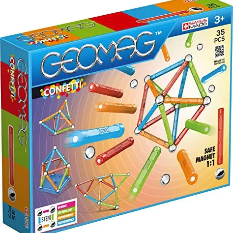 GEOMAG Classic Confetti 35-teiliges Magnetspielzeug für Kinder, ideal für Jungen und Mädchen von 5 bis 13 Jahren