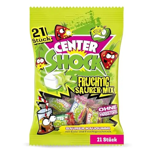 Center Shock Sour Mix, 21 extra-saure Kaugummis mit Cola- und Fruchtgeschmack