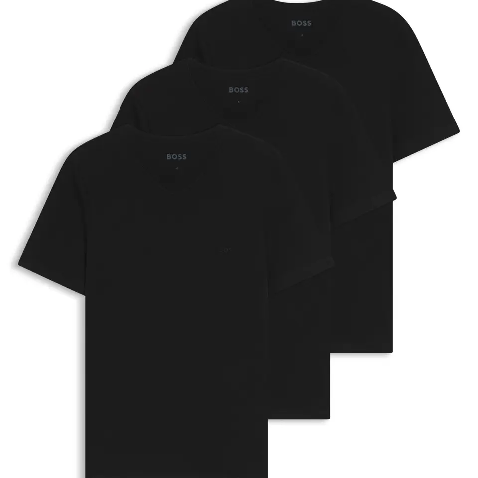 BOSS Hugo Herren T-Shirt Vn 3p Co T-Shirt, Black, L