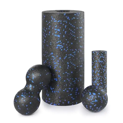 Faszienrolle Set: große & kleine Rolle, Erdnussball, Einzelball für Massage und Muskelentspannung inklusive Tasche