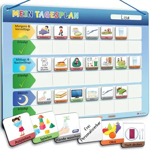 LIKARTO Kinder Routine Planer - Montessori Magnettafel für Struktur im Alltag - individuell anpassbar