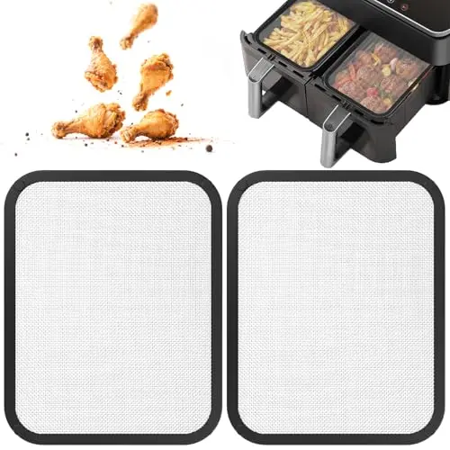 Edelstahl Spritzschutz für Cosori Airfryer 8,5L und Dual Blaze TwinFry 10L, 2 Stück, Heißluftfritteuse Zubehör