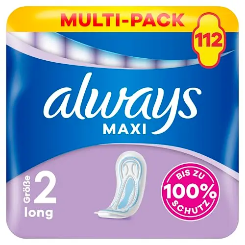 Always Maxi Profresh Long Binden 112 Stück, 100% Schutz, Geruchsneutral, Einzeln Verpackt