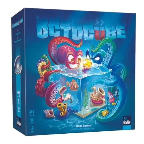 SitDown! OCTOCUBE Familienspiel mit magnetischen Würfeln für Geschicklichkeit und Strategie, Kraken-Schatzsuche, Für 2–4 Spieler ab 8 Jahren
