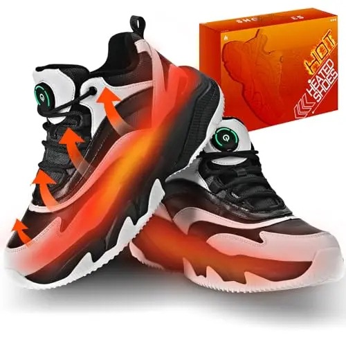 Beheizbare Schuhe mit USB, Elektrische Sneaker für Herren und Damen mit 3 Temperatureinstellungen – Ideal für Winter und Reisen (Grau, 36EU)