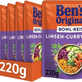 Ben's Original Express Bowl-Reis, Linsen & Curry, 6x220g