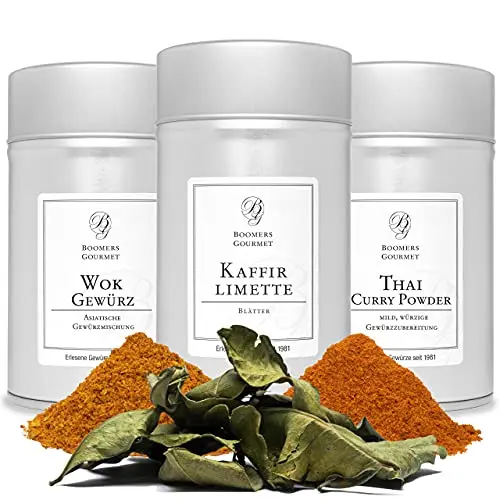 Boomers Gourmet - Asiatische Gewürze Set, Thai Curry & Wok Gewürz - 206 g