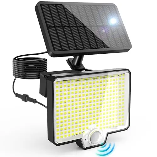 Solpex 294 LED Solarlampe mit Bewegungsmelder, IP67 wasserdicht, für Veranda, Terrasse, Hof und Garage