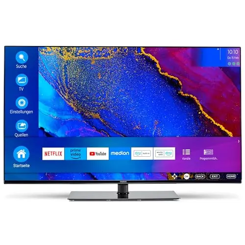 MEDION X14370 (MD 30706) 108 cm (43 Zoll) Fernseher (Smart TV, 4K Ultra HD, Dolby Vision HDR, Dolby Atmos, Netflix, Prime Video, MEMC, Micro Dimming, Bluetooth, PVR)