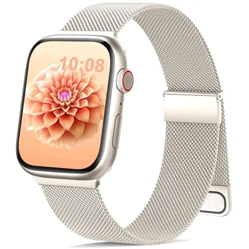Jiamus Magnetisches Edelstahlarmband für Apple Watch 38mm-42mm, Ersatzarmband für Damen und Herren