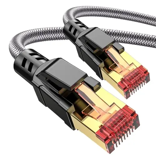 Ltemziiy Cat 8 LAN Kabel 15 Meter - Hochgeschwindigkeits Ethernet Kabel für PS5, Laptop, Router & Gaming