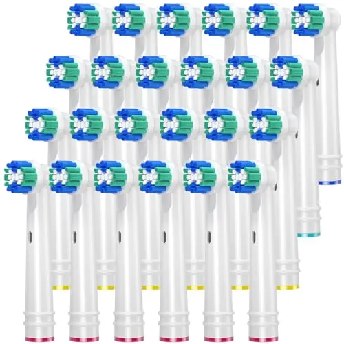 Redtron Ersatzbürstenköpfe für Oral-B, 24 Stück, kompatibel mit Professional Care, Vitality, Genius & mehr, Weiß