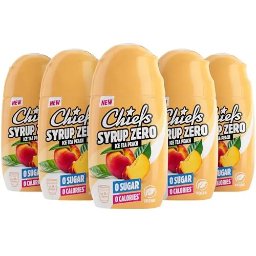 CHIEFS Syrup Zero Ice Tea Peach, 5 x 65 ml, zuckerfrei & vegan, 0 Kalorien