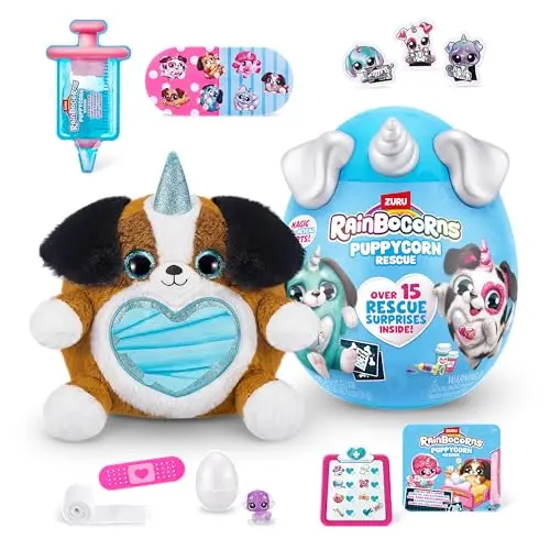 Rainbocorns Puppycorn Rescue Surprise, Schäferhund, Kuscheltier mit 12+ Überraschungen
