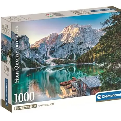 Clementoni Puzzle Emerald Braies Lake - 1000 Teile - Anspruchsvolles Puzzle für Erwachsene - 70 x 50 cm