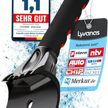 LYVANAS Eiskratzer Auto TESTSIEGER 2024 - Ergonomischer Profi Schneekratzer aus Premium ABS