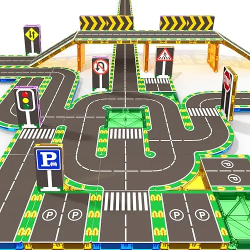 64-teiliges Magnetisches Baustein-Set für Kinder - STEM-Spielzeug für 3-8 Jahre, ideales Geburtstagsgeschenk