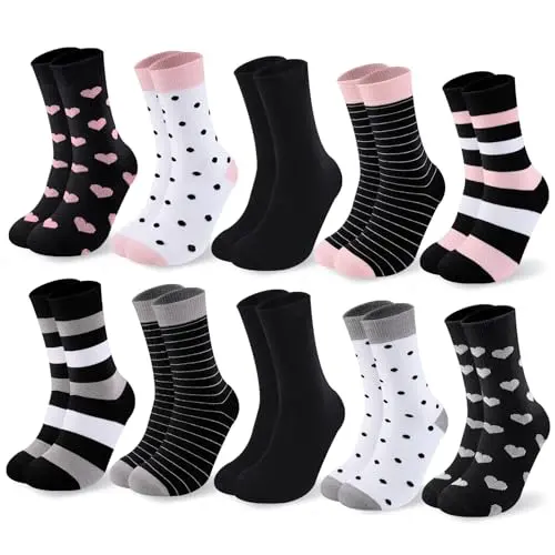 Cirorld Damen-Baumwollsocken, bunt gemustert, lange Sportsocken