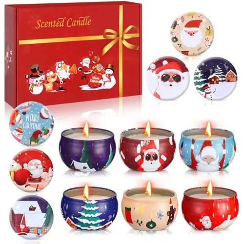 6 Stück Duftkerzen Set, Aromatherapie Weihnachtskerzen für Weihnachten