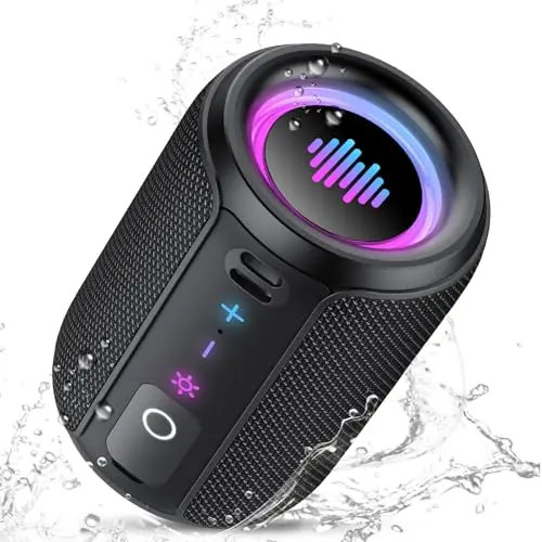 Tiksounds Bluetooth Lautsprecher, 15W mit kraftvollem Bass, 12 Stunden Akkulaufzeit, IPX7 wasserdicht, ideal für Outdoor und Reisen