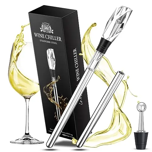 INOMO Weinkühlstab mit Ausgießer - Geschenke für Männer und Frauen, ideal für Geburtstage und Valentinstag